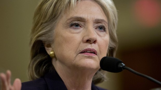 Hillary Clinton speaks during a House select committee on Benghazi hearing in Washington.