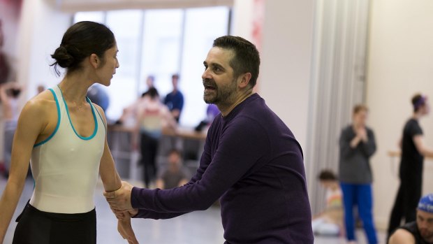 Stanton Welch rehearses with dancer Robyn Hendricks for his work La Bayadere, for the Australian Ballet  in 2014.