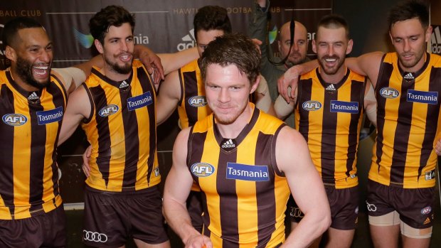 Blake Hardwick made his debut for Hawthorn, after Cyril Rioli pulled out.