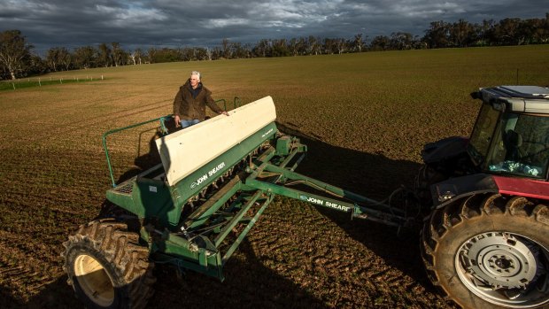 John Vanston preparing to sow barley on his Salisbury West property. 