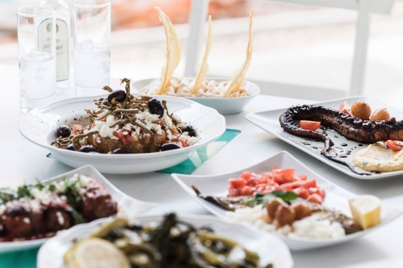 Mezze selection at Mykonos Taverna.