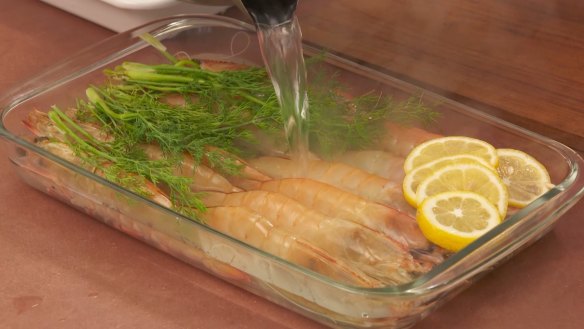 Easiest prawns ever from the Good Food Christmas tv special. 