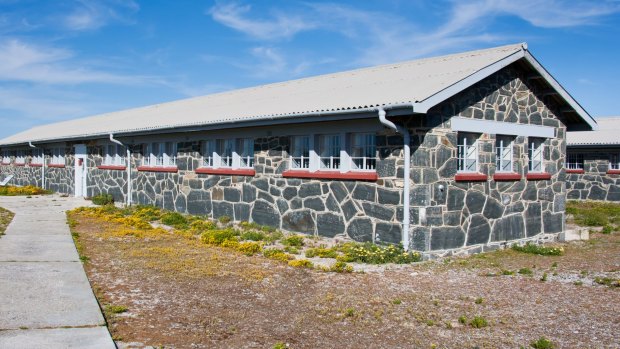 Prison barracks on Robben Island.