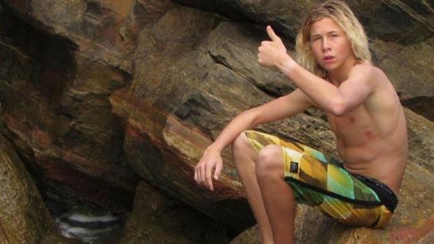 Cooper Allen, 17 at the time of shark bite last September, is back in the surf.