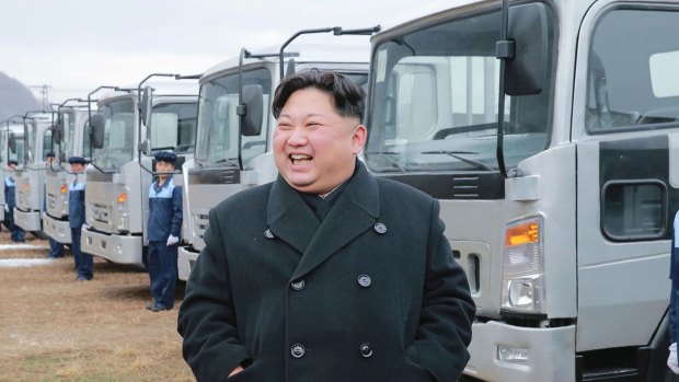 In this undated photo provided on Tuesday, North Korean leader Kim Jong-un visits the the Sungri Motor Complex in Pyeongannam-do, North Korea.