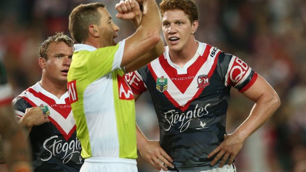 No case to answer: Ben Cummins places Dylan Napa of the Roosters on report on Monday.