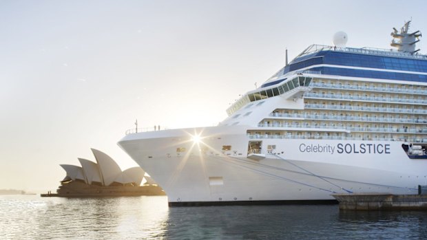 Celebrity Solstice in Sydney harbour. 