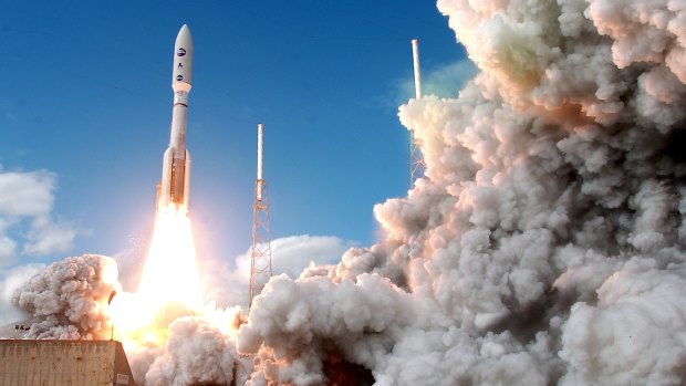 The New Horizons spacecraft was carried by an Atlas V rocket on its mission to Pluto.