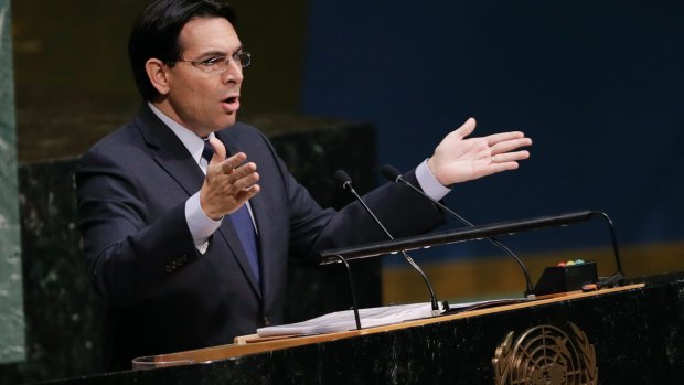 Danny Danon, Israel's ambassador to the UN, speaks at the General Assembly on Thursday.