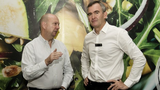 Woolworths chairman Gordon Cairns, left, and new CEO Brad Banducci have committed to fixing the culture at Australia's largest retailer.
