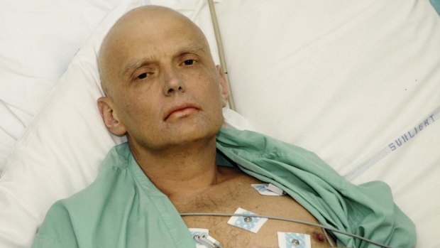 Alexander Litvinenko is seen lying in hospital after being poisoned.