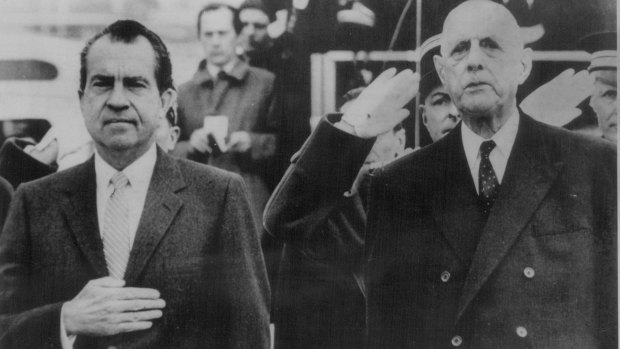 President Charles De Gaulle, pictured with President Richard Nixon in 1969, reformed the constitution in 1958.