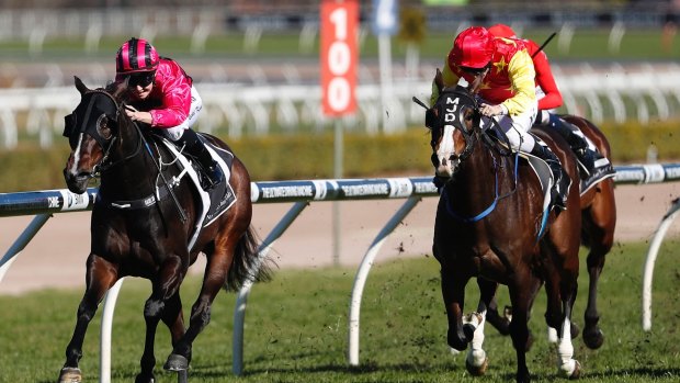 On a streak: Rachel King rides Memes to win the ATC Owners Benefits Card Handicap at Randwick.
