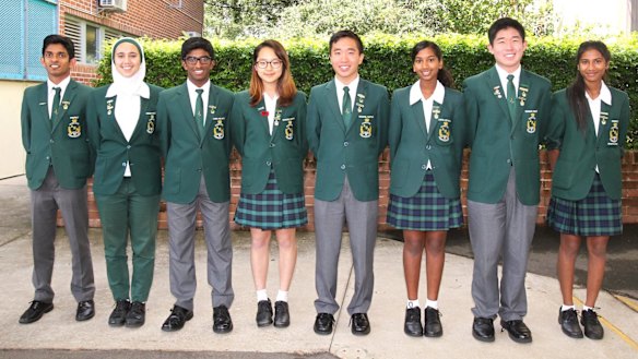 The class of 2016: James Ruse Agricultural High School achieved the triple – first overall, first in higher English and first in Maths.