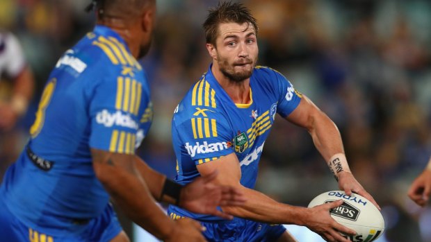Playmaker: Kieran Foran looks for an opening against Storm on Monday night.