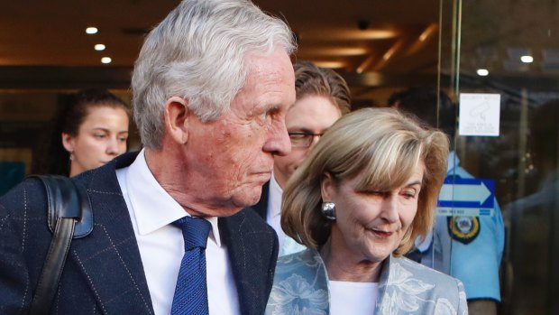 Katrina Dawson parents Jane and Alexander Dawson leave the Lindt Cafe Siege Inquest on Wednesday.