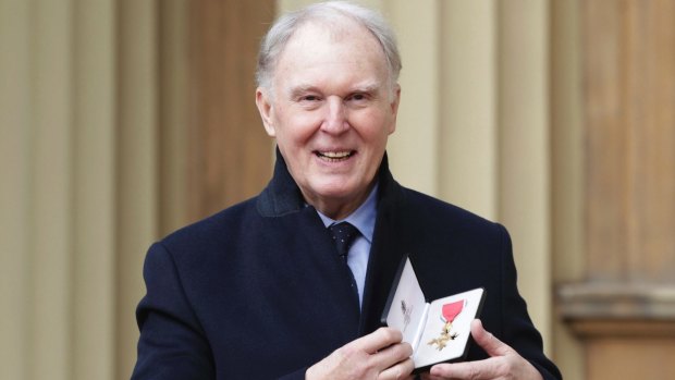 Tim Pigott-Smith at Buckingham Palace in London after receiving his OBE award in March, 2017.