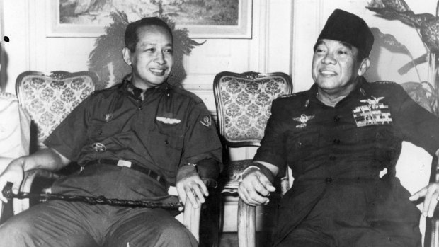 General Suharto pictured with the recently deposed President Sukarno.
