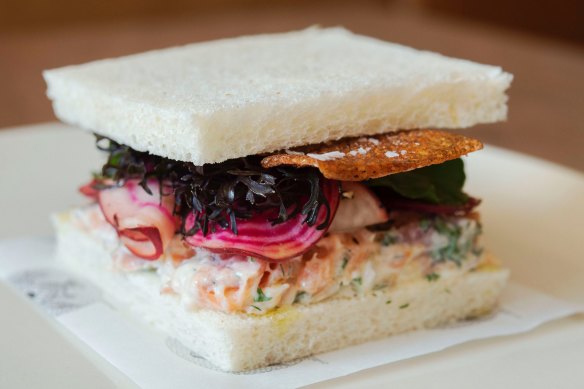 Josh Niland's leftover smoked salmon sandwich.