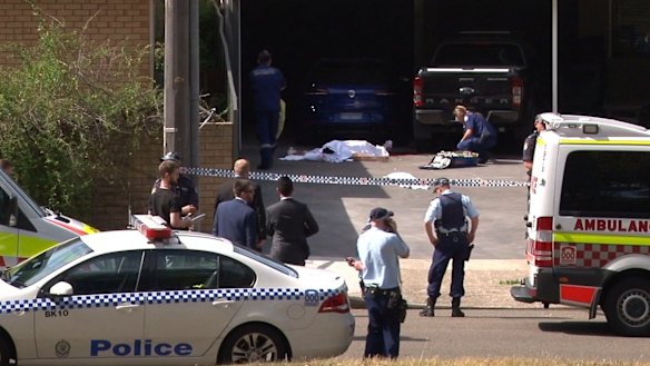Police at the scene of Hamad Assaad's shooting in October, 2016.