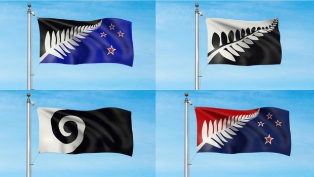New Zealanders will rank these four plus Red Peak options. The winner will be pitted against the current flag  in next year's  referendum.