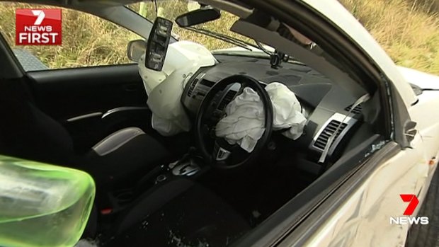 The vehicle's airbags were release dbut the driver was removed in critical condition.