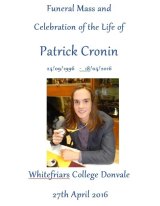 Booklet from Patrick Cronin's funeral.