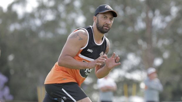 Impending return: Benji Marshall at Wests Tigers training.