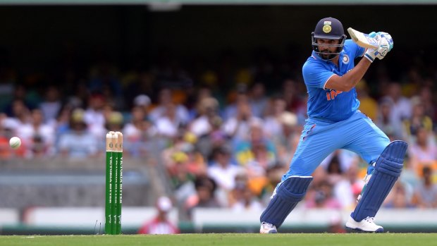 Big let-off: Rohit Sharma was the beneficiary of a very dubious decision.