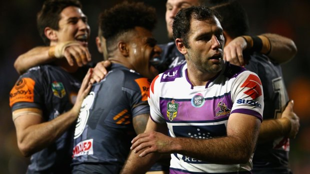 Storm captain Cameron Smith wasn't a happy man after the Tigers win on Friday night at at Leichhardt Oval.