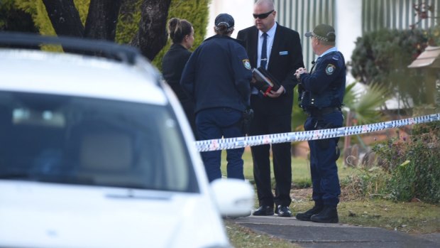 Detectives remained at the Lalor Park house on Monday morning.