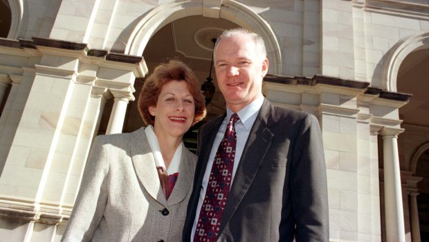 Former Queensland premier Wayne Goss with his wife Roisin.