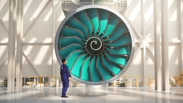 The Trent UltraFan will be 25 per cent more fuel efficient than its 1990s-era predecessor. It does so by being very big - its diameter is slightly smaller than that of a London Underground tunnel - and shifting more air through a larger fan, improving efficiency.