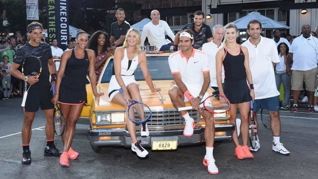 Street tennis: Past and present stars in New York.