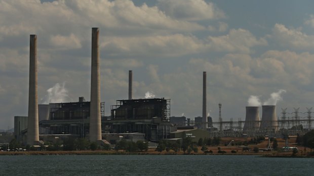 AGL's Liddell power station in the foreground and the Bayswater plant behind.