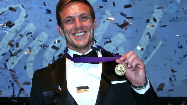 Golden boy: Dane Haylett-Petty poses with the Nathan Sharpe medal.