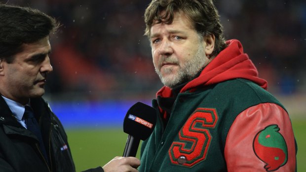 Life-long fan: Russell Crowe has followed Leeds United since his school days.