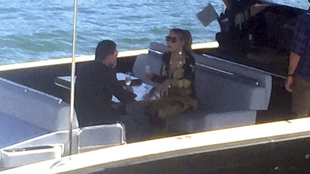 James Packer and Mariah Carey enjoy a cruise on Sydney Harbour.