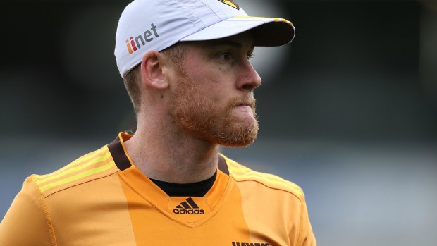 Rough and ready: Roughead has been playing a role from the sidelines in the Hawks' finals preparations.