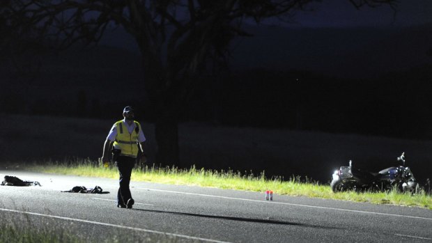 The scene of the fatal crash on the Monaro Highway at Royalla.