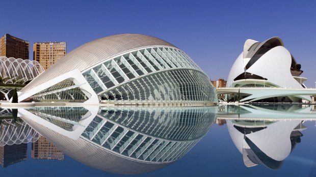 The Hemisferic in the City of Arts and Sciences houses an IMAX theatre, planetarium and laserium.
