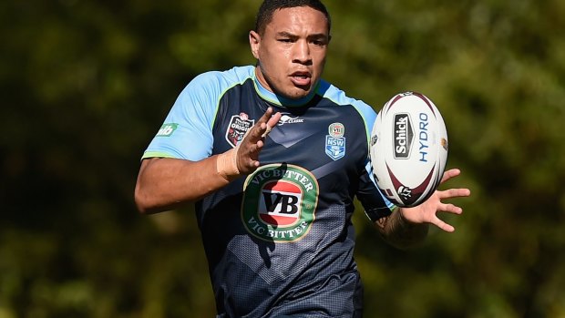 Blues brother: Tyson Frizell trains with NSW in Coffs Harbour.