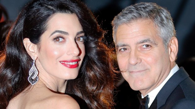 George Clooney and Amal Clooney arrive at the 42nd Cesar Film Awards ceremony at Salle Pleyel in Paris earlier this year.