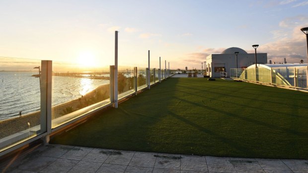 The public open space on the roof of the St Kilda Sea Baths on Sunday evening. 