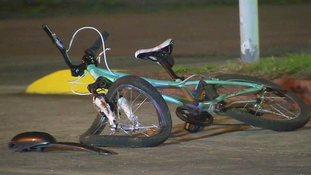 The girl's bike at the accident scene.