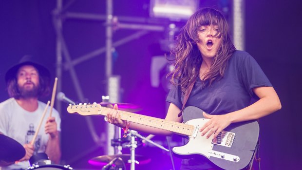 Warm welcome: Courtney Barnett on stage at the Singapore leg of the 2015 Laneway Festival.
