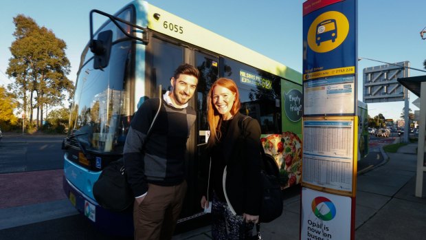 Marc and Rebecca Neal  are among passengers whose journey to the city takes longer since the Hills M2 Motorway upgrade was completed.