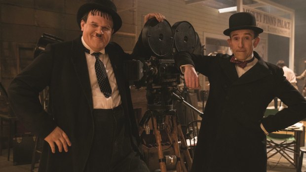 John C. Reilly (left) plays Oliver Hardy, and Steve Coogan is Stan Laurel in <i>Stan and Ollie</I>.