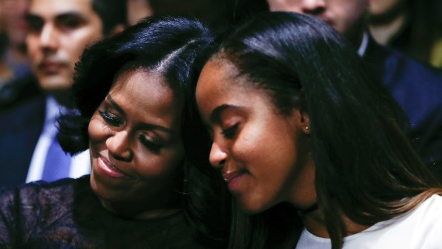 First lady Michelle Obama and daughter Malia.