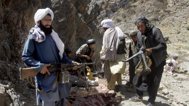 Taliban fighters in Herat on Friday. 